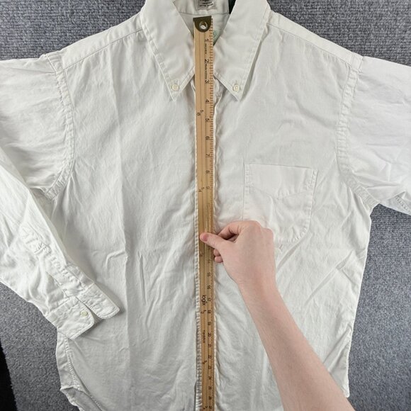 Gitman Bros Cotton TTX 16 34 Oxford Pinpoint Button-Down USA White Shirt Mens - Picture 9 of 16